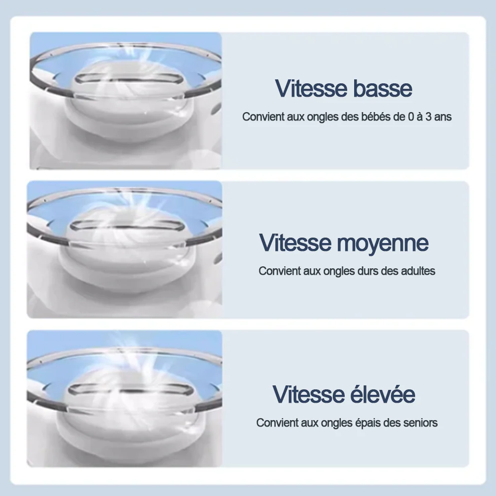 💥 50% DE RÉDUCTION ! ✨ Ponceuse à Ongles Auto - 3 Vitesses Réglables, Silencieuse, LED Integrée pour Soin Précise 💅✨ -Remifa® - Image 4