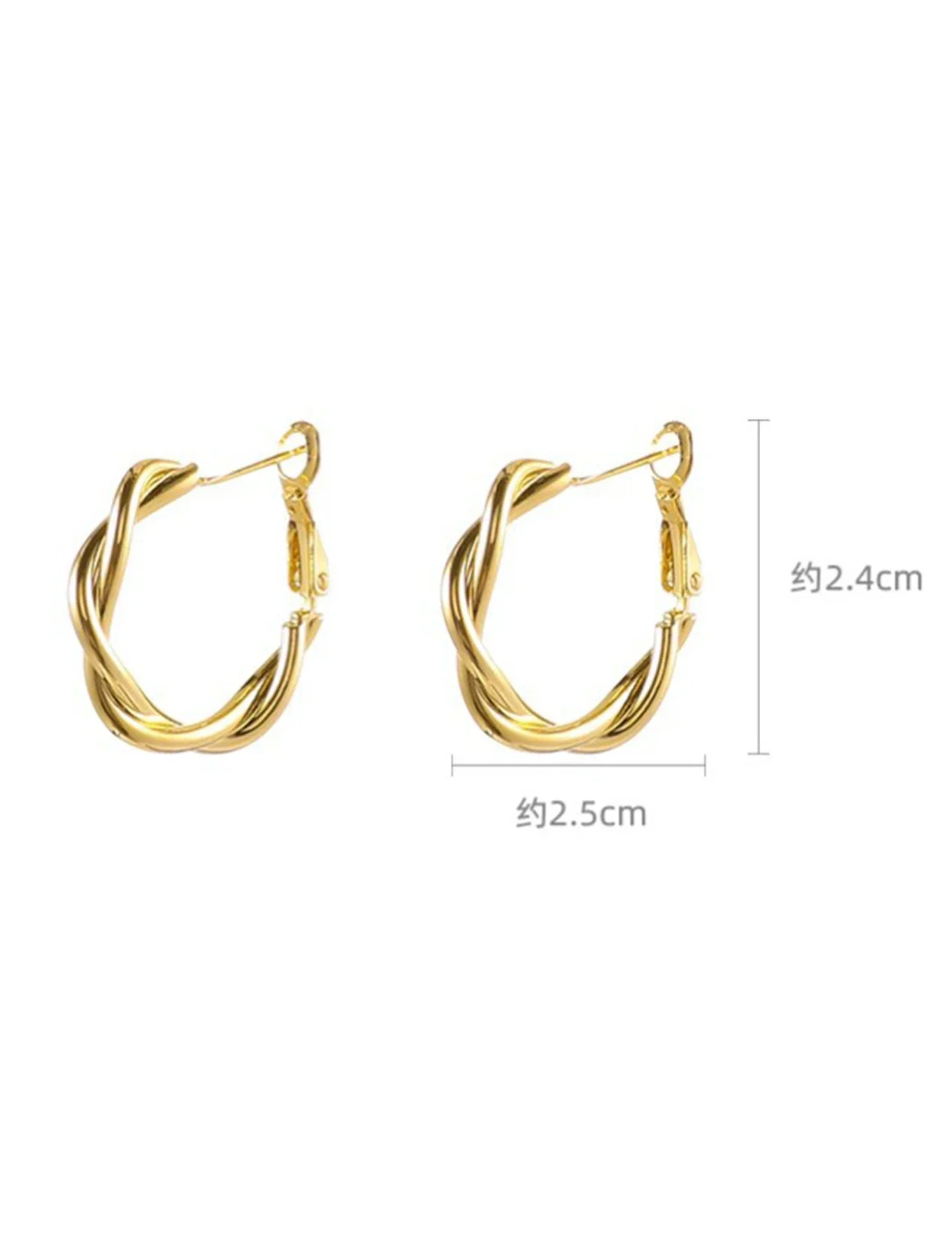 2 pieces of women's European and American creative double loop wrapped earrings, outdoor carnival, party, holiday dressing gifts - Image 4