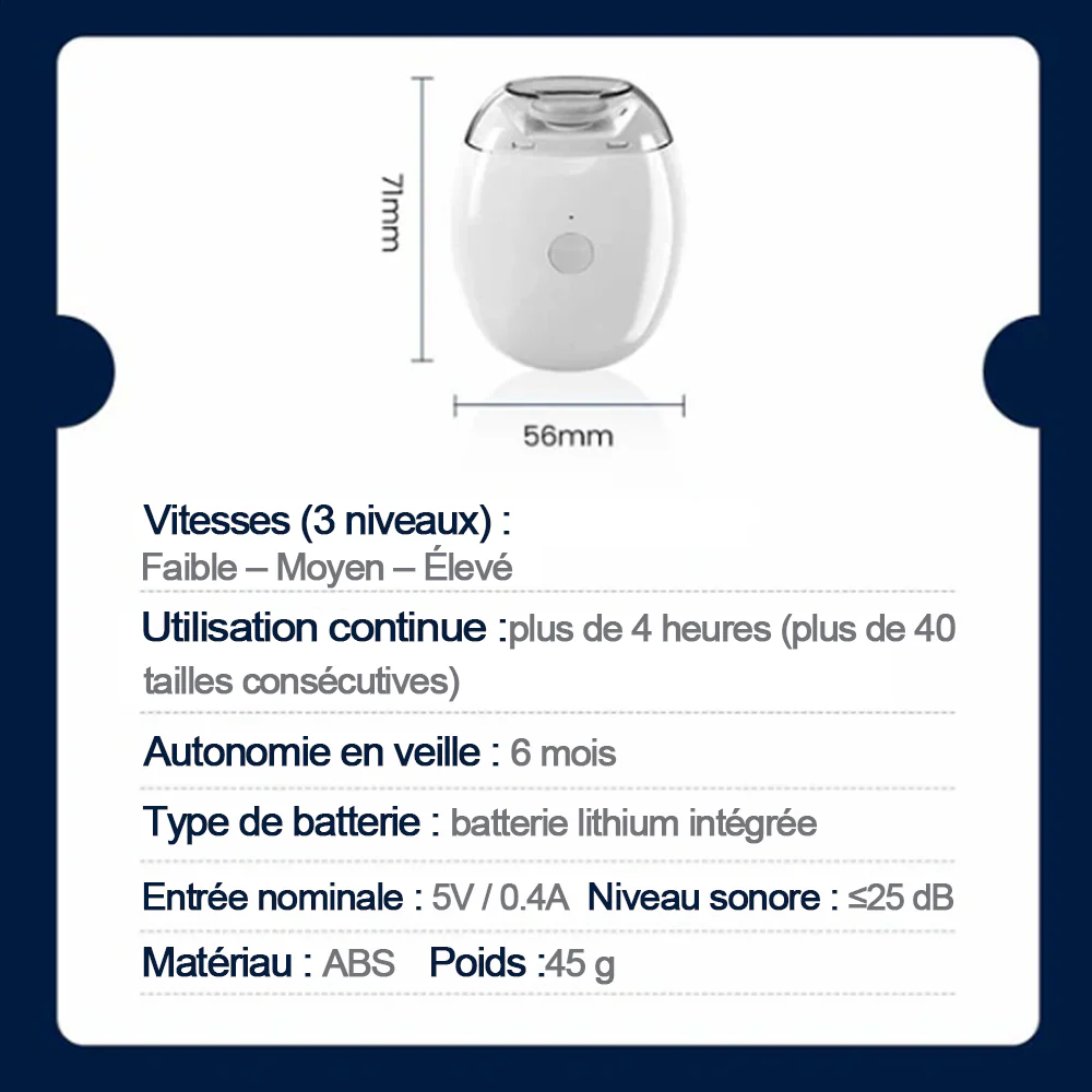 🔥 50% DE RÉDUCTION ! ✨ Ponceuse à Ongles Auto - 3 Vitesses Réglables, Silencieuse, LED Integrée pour Soin Précise -Remifa® - Image 9
