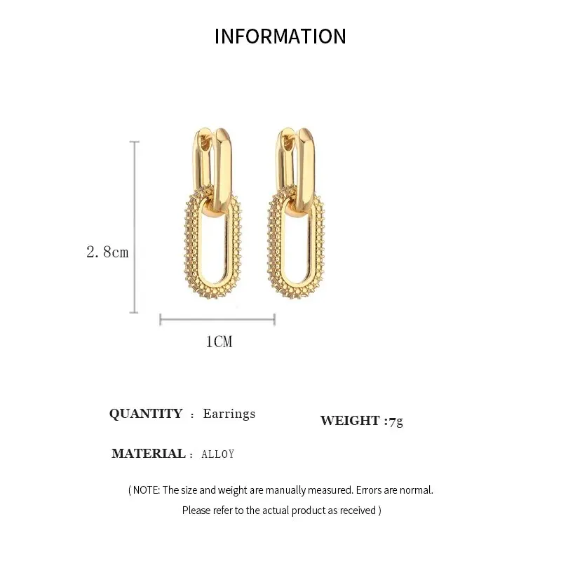 Shiny Rhinestone Geometric Earrings Ladies Fashion Light Luxury Elliptical Double Ring Earrings Exquisite Party Accessories - Image 4