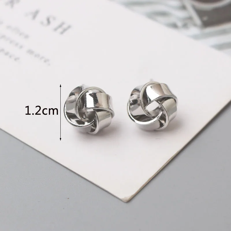 Tiny Metal Stud Earrings for Women Gold Color Twist Round Earrings Small Unusual Earrings boucles d'oreilles Fashion Jewelry - Image 16