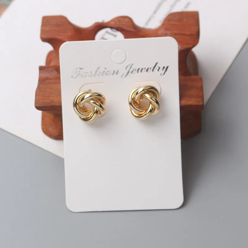 Tiny Metal Stud Earrings for Women Gold Color Twist Round Earrings Small Unusual Earrings boucles d'oreilles Fashion Jewelry - Image 8