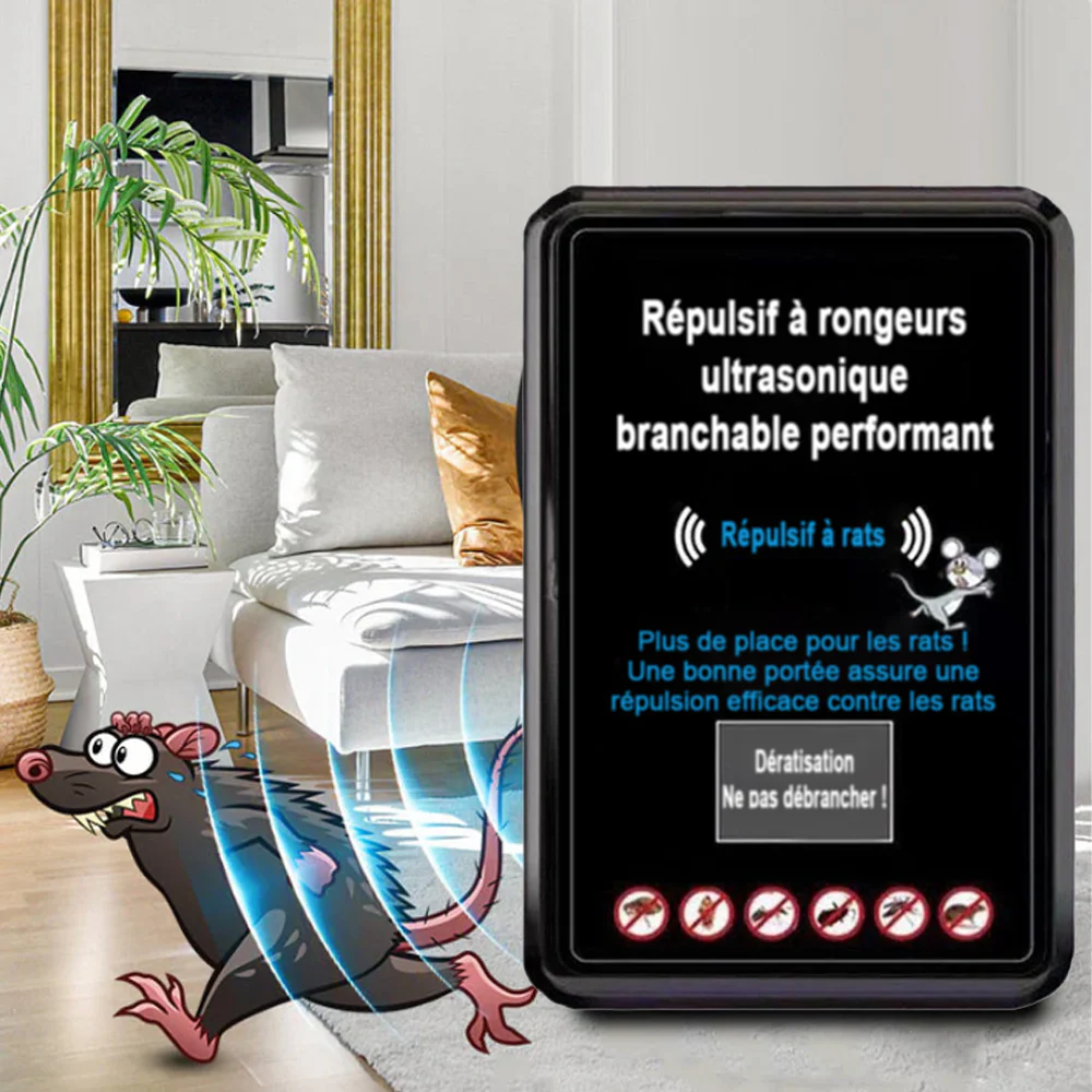 💥💥50% de réduction pour une durée limitée 💥💥Répulsif ultrasonique puissant contre les rongeurs – à brancher sur prise  -Remifa® - Image 2