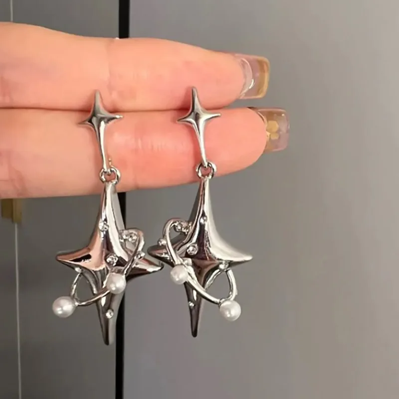 Y2K Irregular Liquid Earrings for Women Silver Color Hip-Hop Punk Fashion Geometric Earring Clip Girl 2024 Trendy Party Jewelry - Image 15