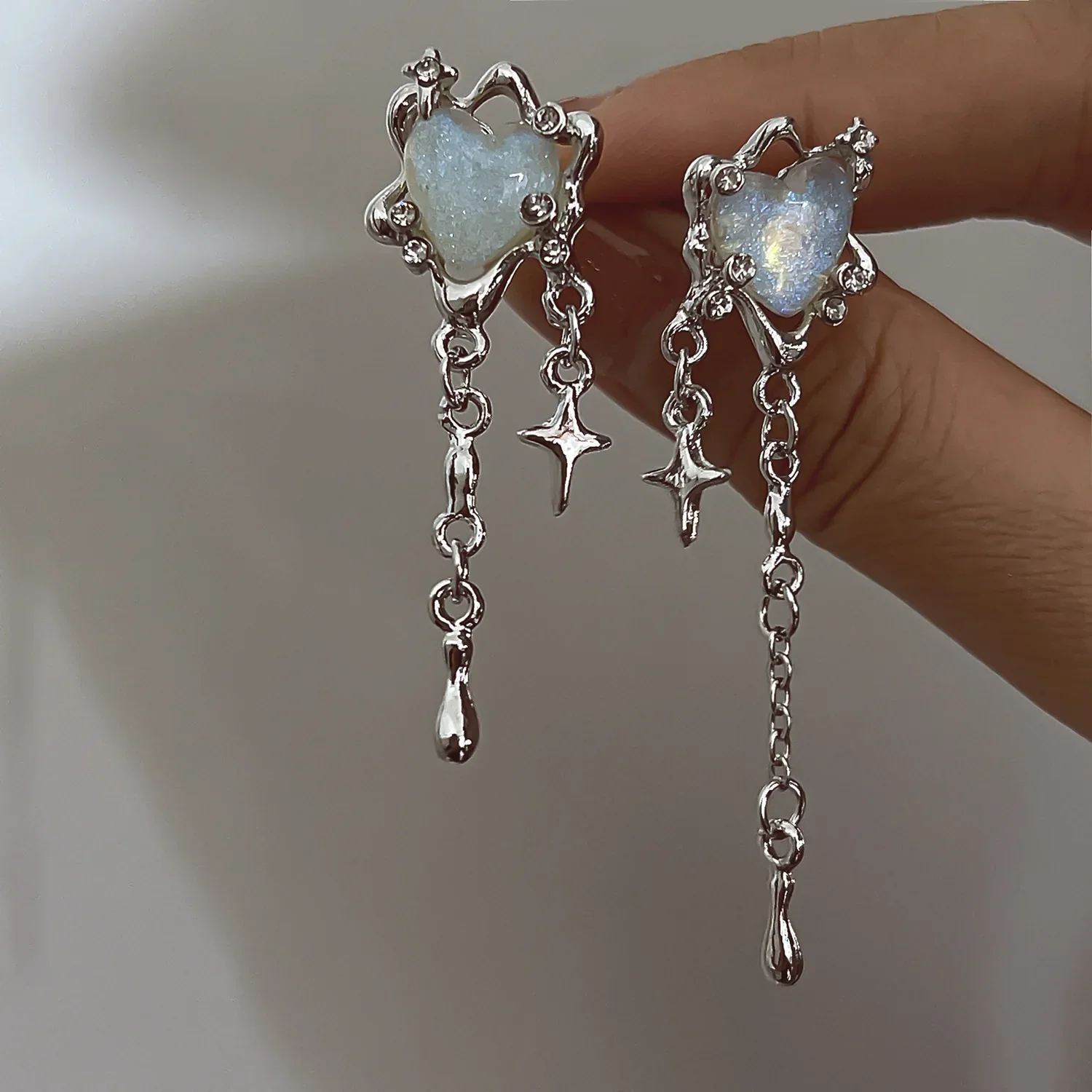 Y2K Irregular Liquid Earrings for Women Silver Color Hip-Hop Punk Fashion Geometric Earring Clip Girl 2024 Trendy Party Jewelry - Image 4